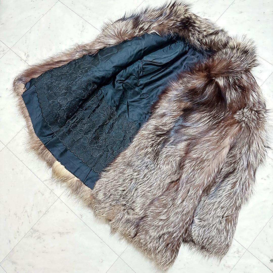 サガフォックス シルバーフォックスハーフコート 総柄 金サガ 花柄 11号