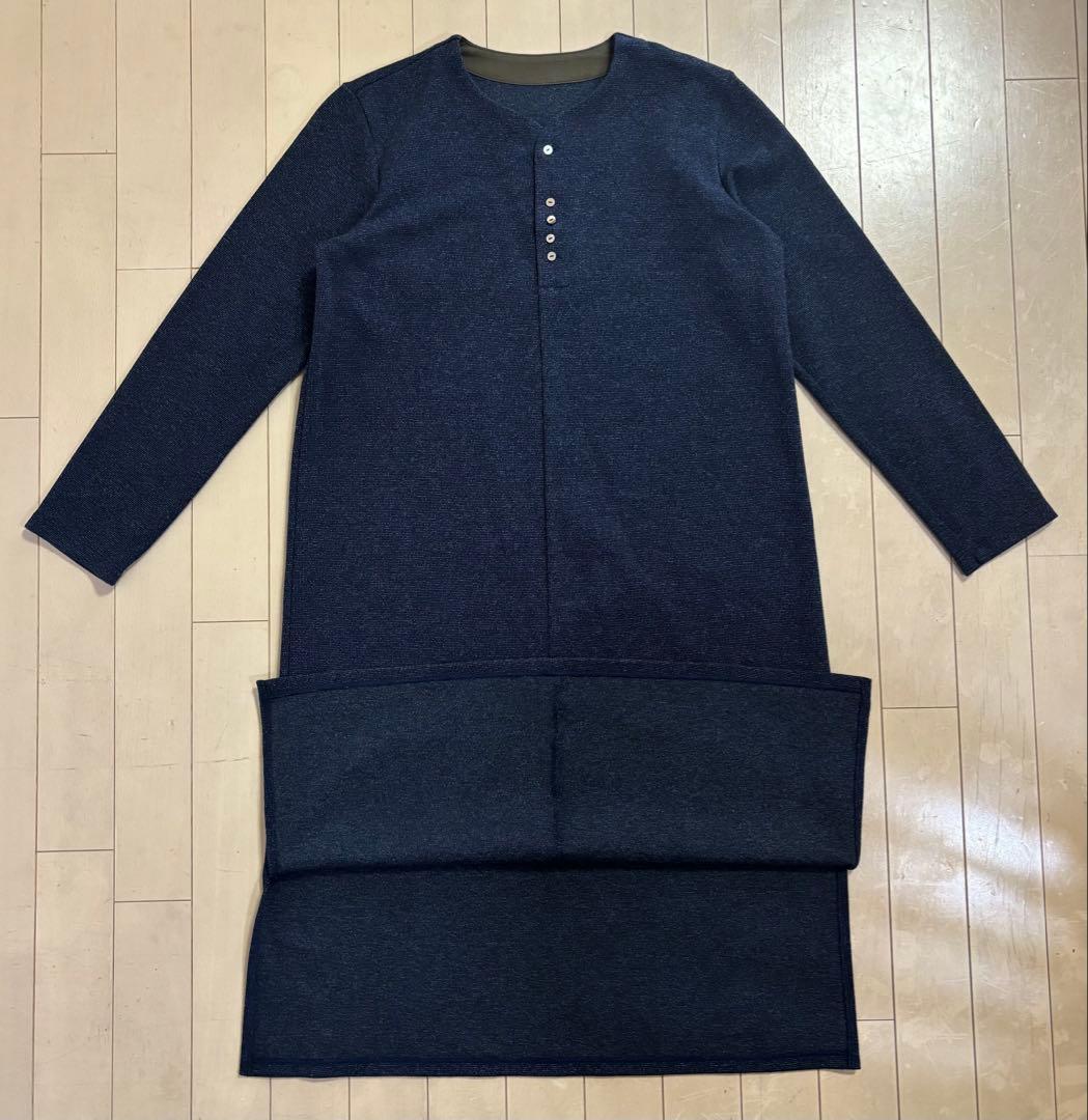 Pallas Palace ネイビー ボタン付き 長袖 ワンピース