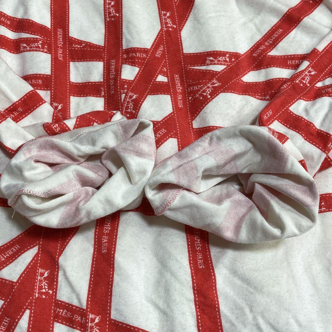 HERMES エルメス カットソー マルジェラ期 赤 ボルデュックリボン SM