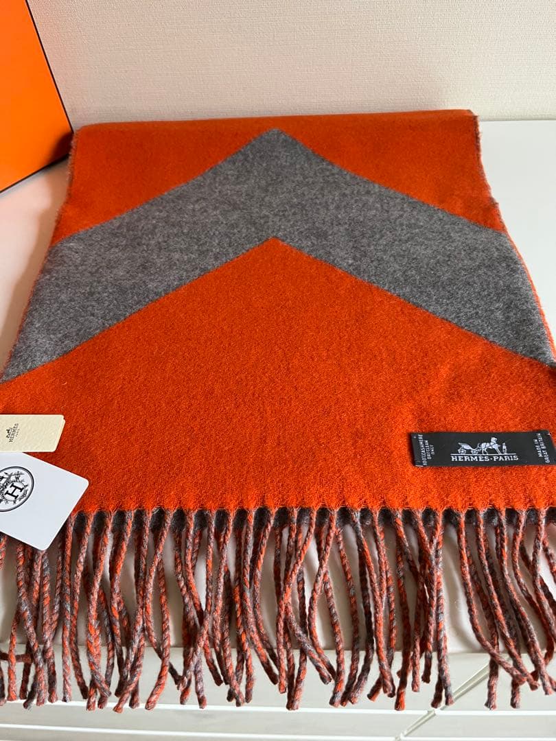 最終‼️お値下げ‼️新品☆タグ付き☆エルメスカシミアマフラー☆