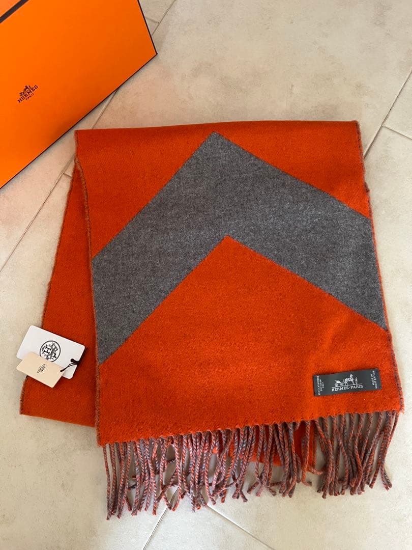 最終‼️お値下げ‼️新品☆タグ付き☆エルメスカシミアマフラー☆