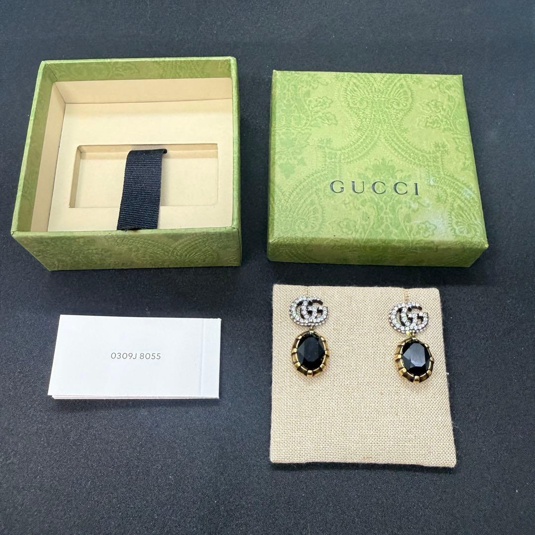 グッチ GUCCI ダブルG クリスタル　ラインストーン ピアス