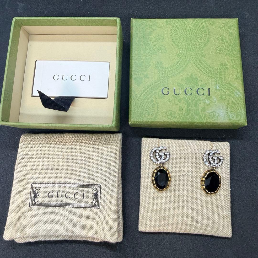 グッチ GUCCI ダブルG クリスタル　ラインストーン ピアス