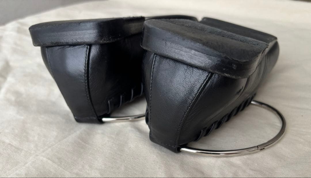 JIL SANDER ブラックレザー フラットシューズ　35