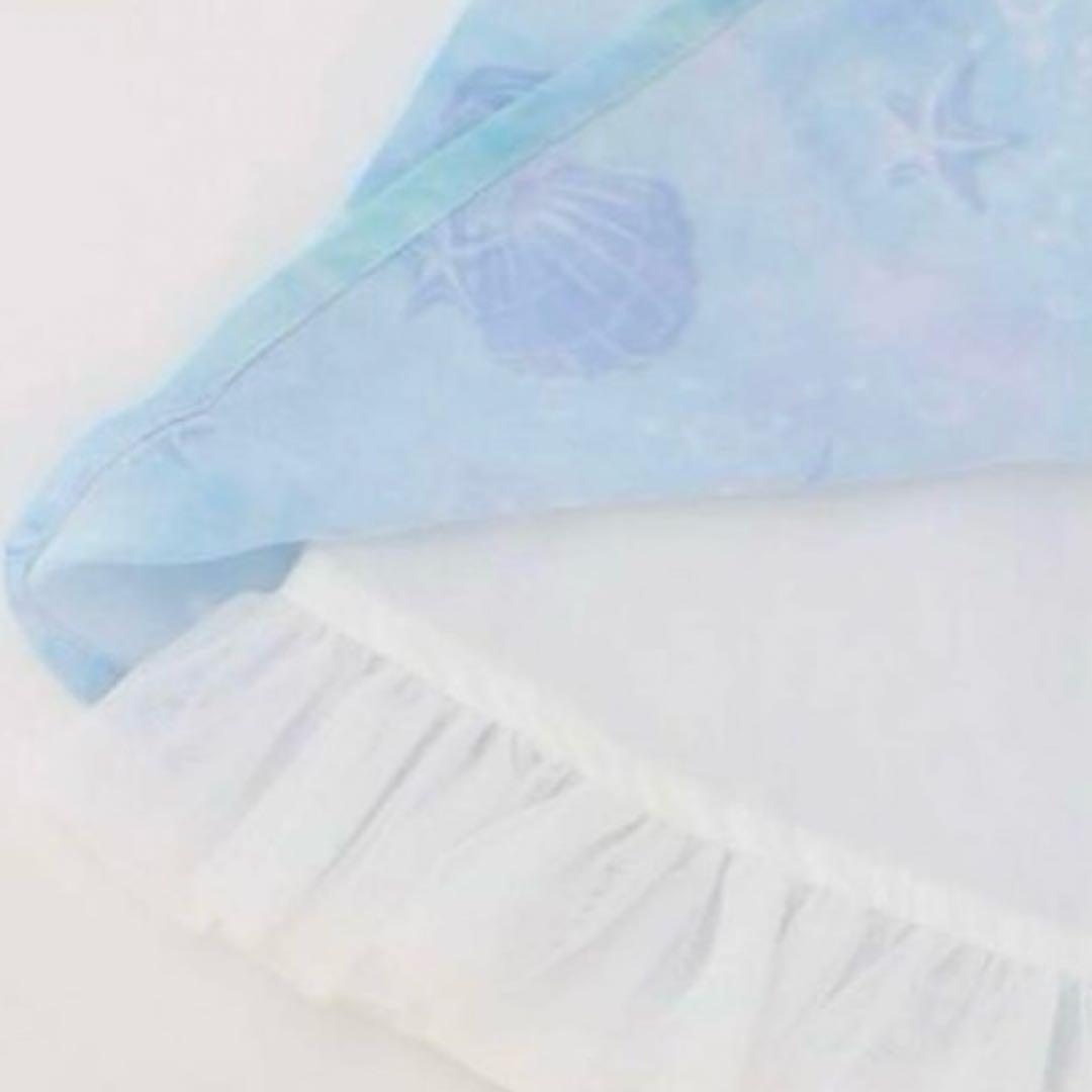 メゾピアノ シェル柄シフォン　肩開きワンピース　140