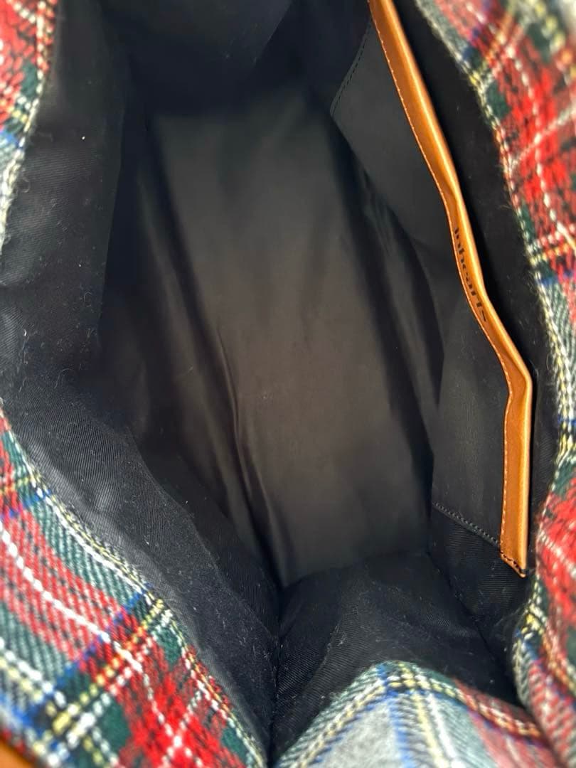 【裏地に破れあり】jnhearts チェックウールガーデンミドル　レッド