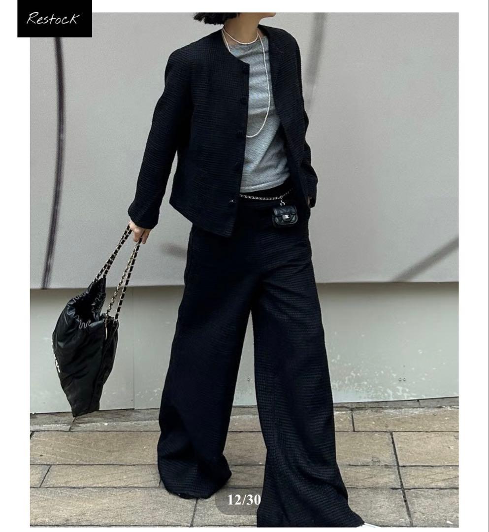 ok.soon オクスンツイードジャケット&ワイドパンツ