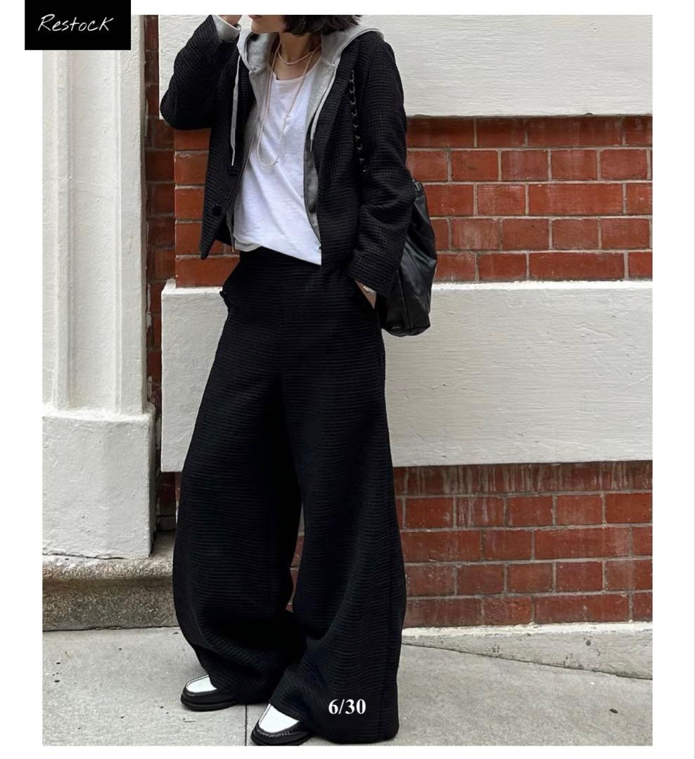 ok.soon オクスンツイードジャケット&ワイドパンツ