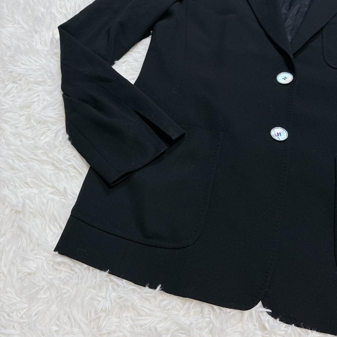 【極美品】 マックスマーラ 白タグ テーラードジャケット ウール 貝殻ボタン 黒