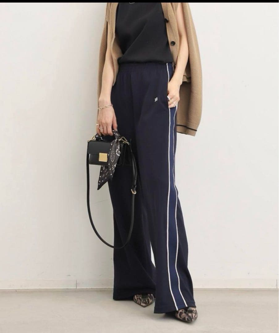 L'Appartement アメリカーナ ジャージーパンツ 36 ネイビー