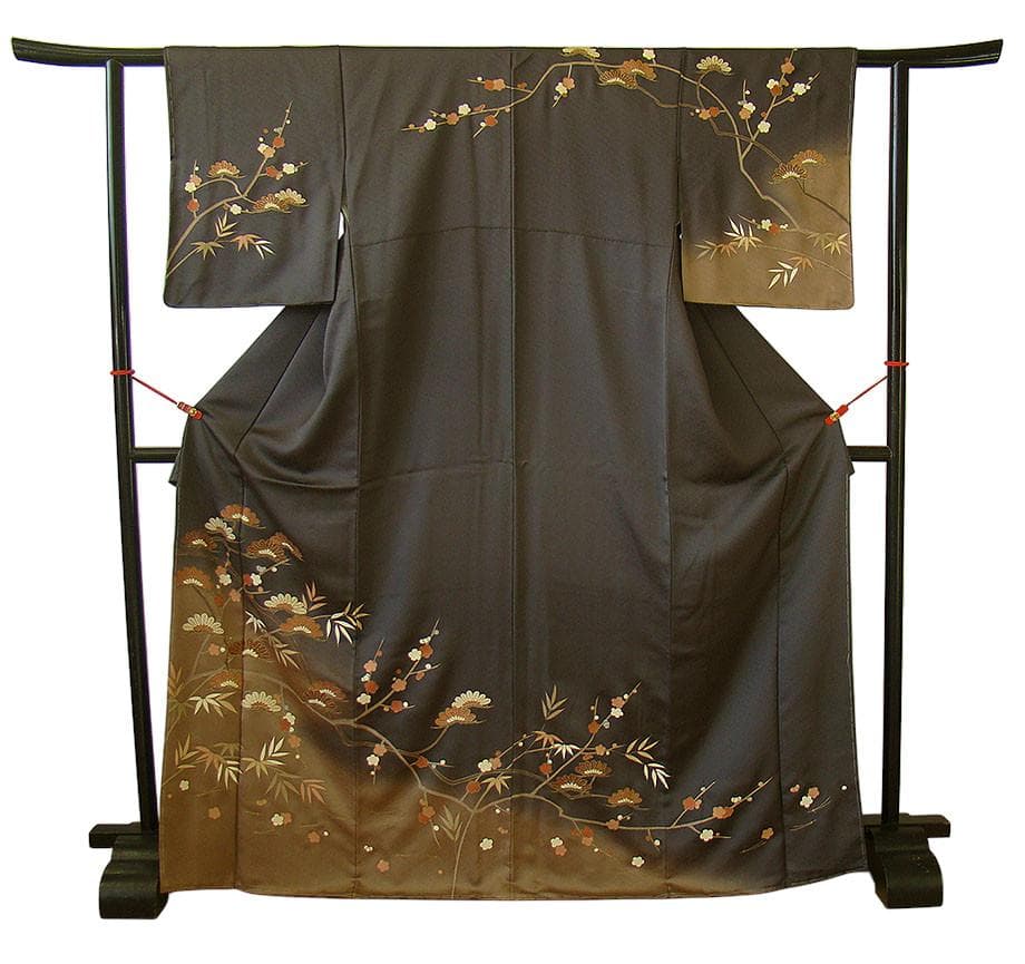 美品 S寸 紋意匠地 金彩加工染 附下げ・訪問着（正絹）未使用＜HH2278＞