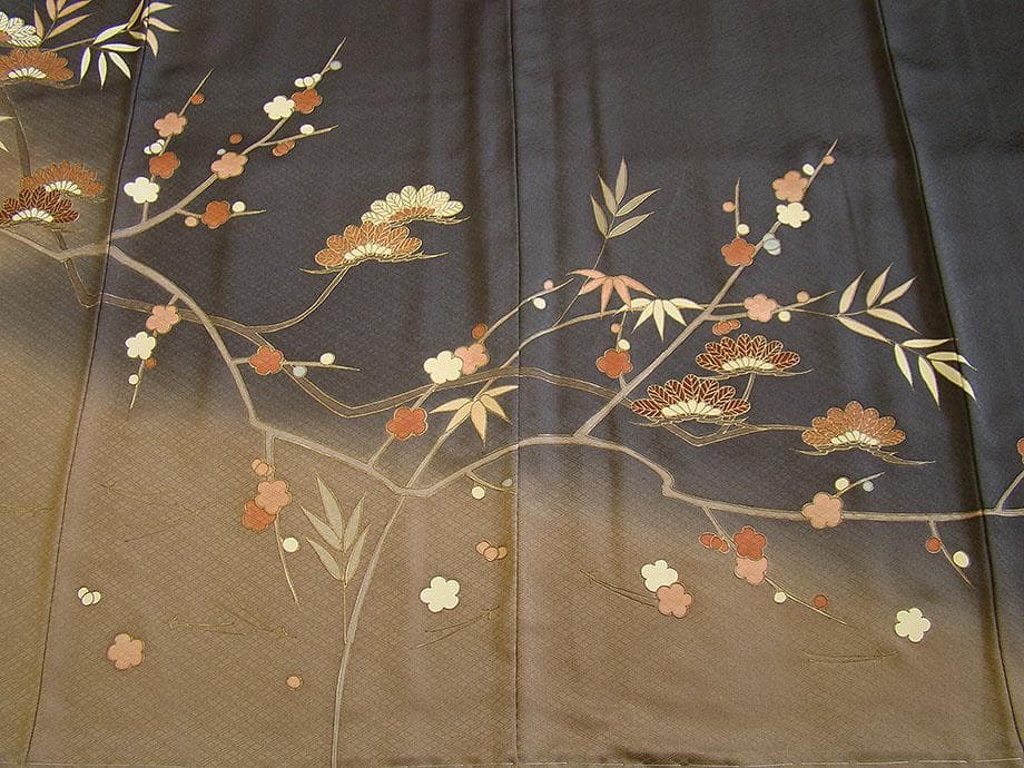 美品 S寸 紋意匠地 金彩加工染 附下げ・訪問着（正絹）未使用＜HH2278＞