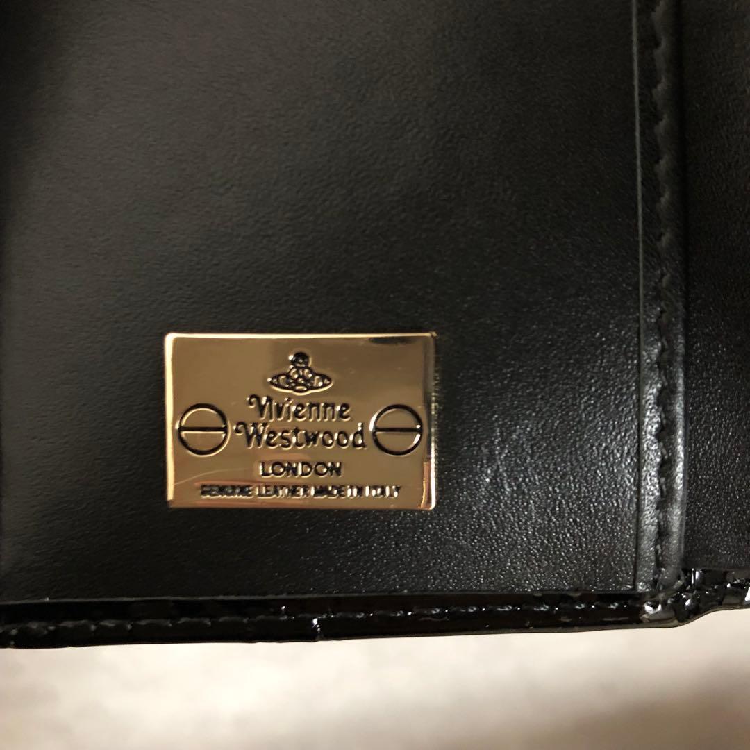 Vivienne Westwood ブラック三つ折り財布 エナメル