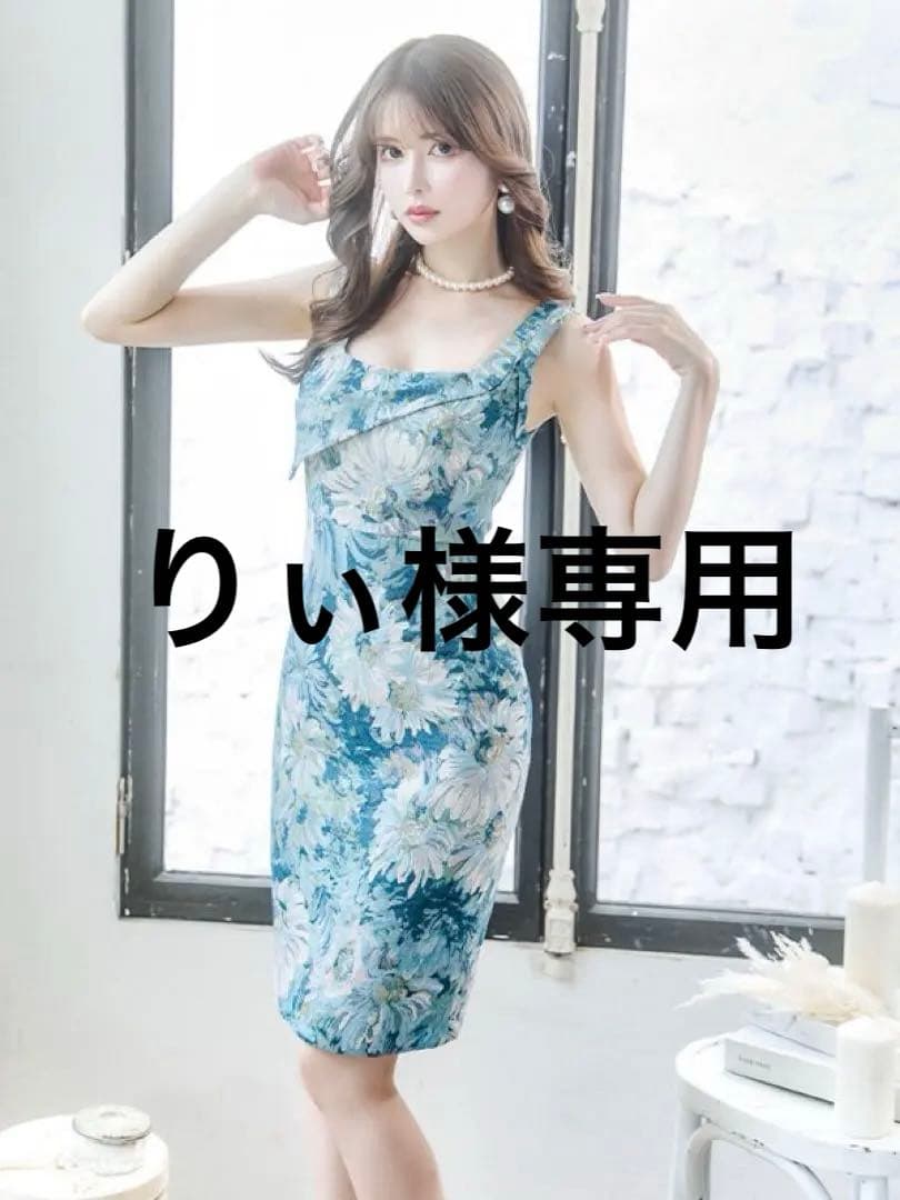 sugar フラワープリント タイトドレス