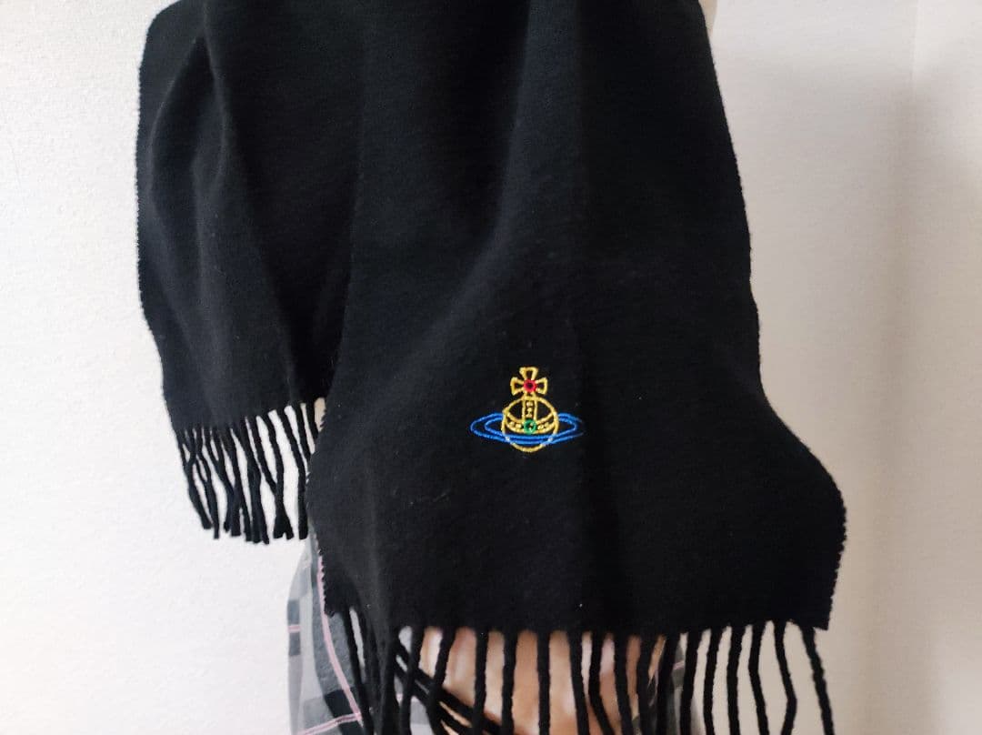 ヴィヴィアンウエストウッドオーブ刺繍マフラーVivienneWestwood