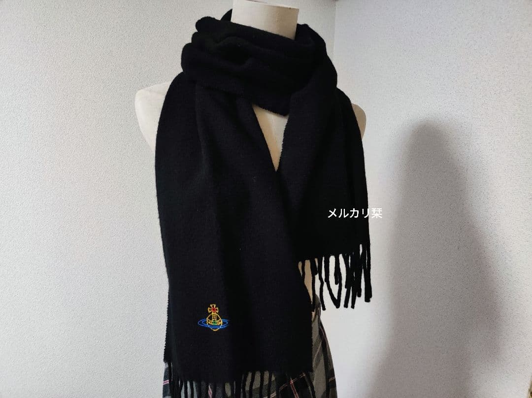 ヴィヴィアンウエストウッドオーブ刺繍マフラーVivienneWestwood