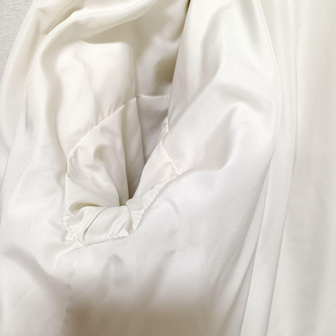 MIDIUMISOLID ノーカラー ダウンジャケット ホワイト