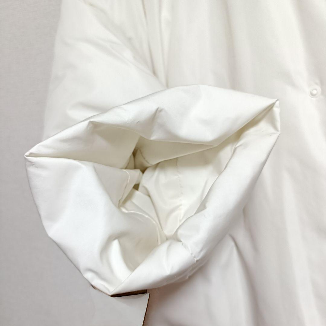 MIDIUMISOLID ノーカラー ダウンジャケット ホワイト