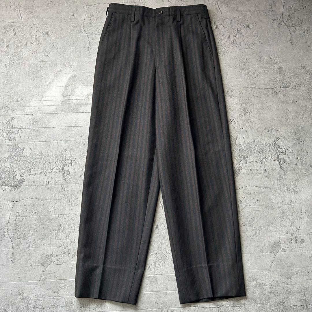 極美品 Y's for men ストライプ 2B セットアップ スーツ 茶黒