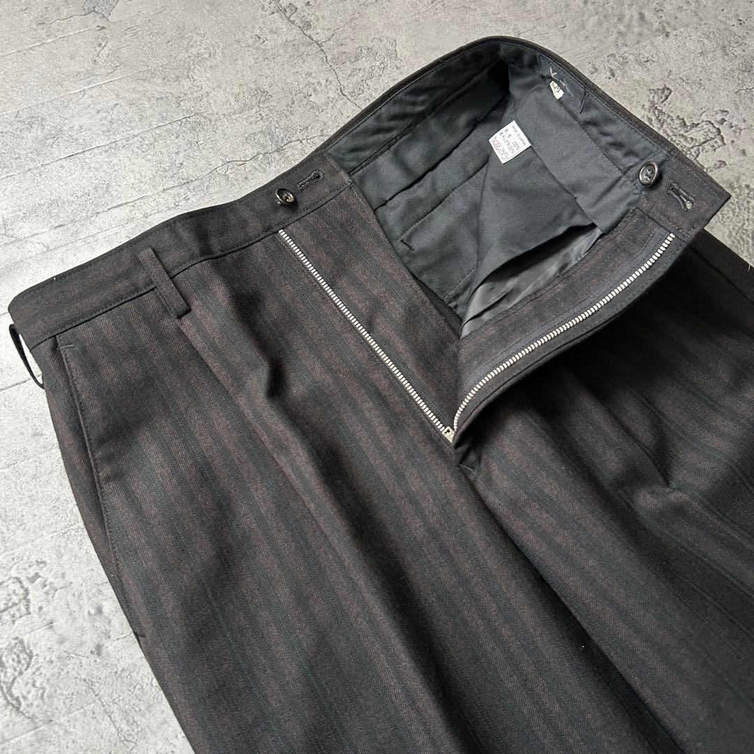 極美品 Y's for men ストライプ 2B セットアップ スーツ 茶黒