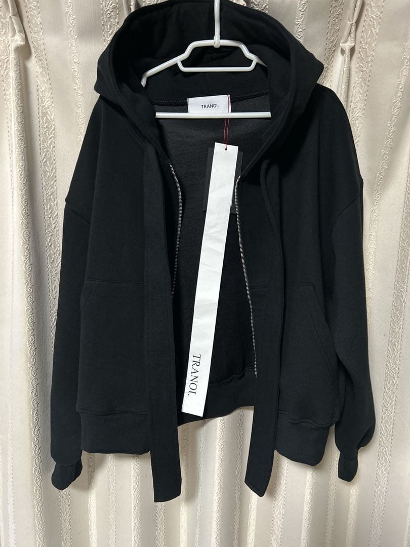 ✨26ss新品✨TRANOI トラノイ ボンディングジップアップフーディブラック