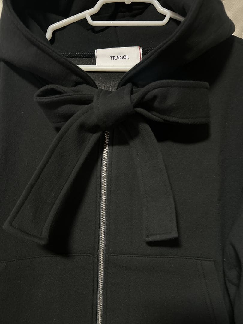 ✨26ss新品✨TRANOI トラノイ ボンディングジップアップフーディブラック