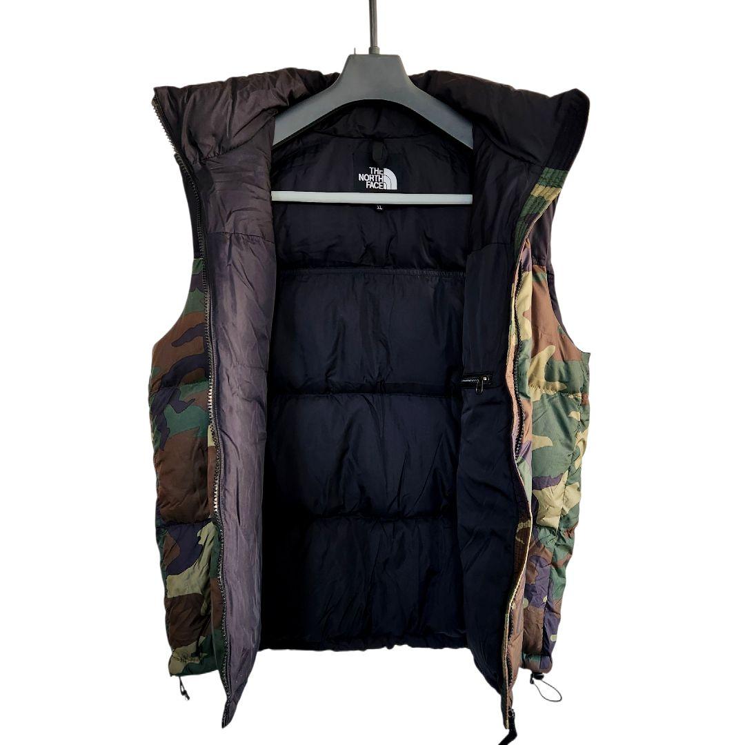 ✨希少✨ノースフェイス ヌプシ ダウンベスト 黒 迷彩 カモ XL