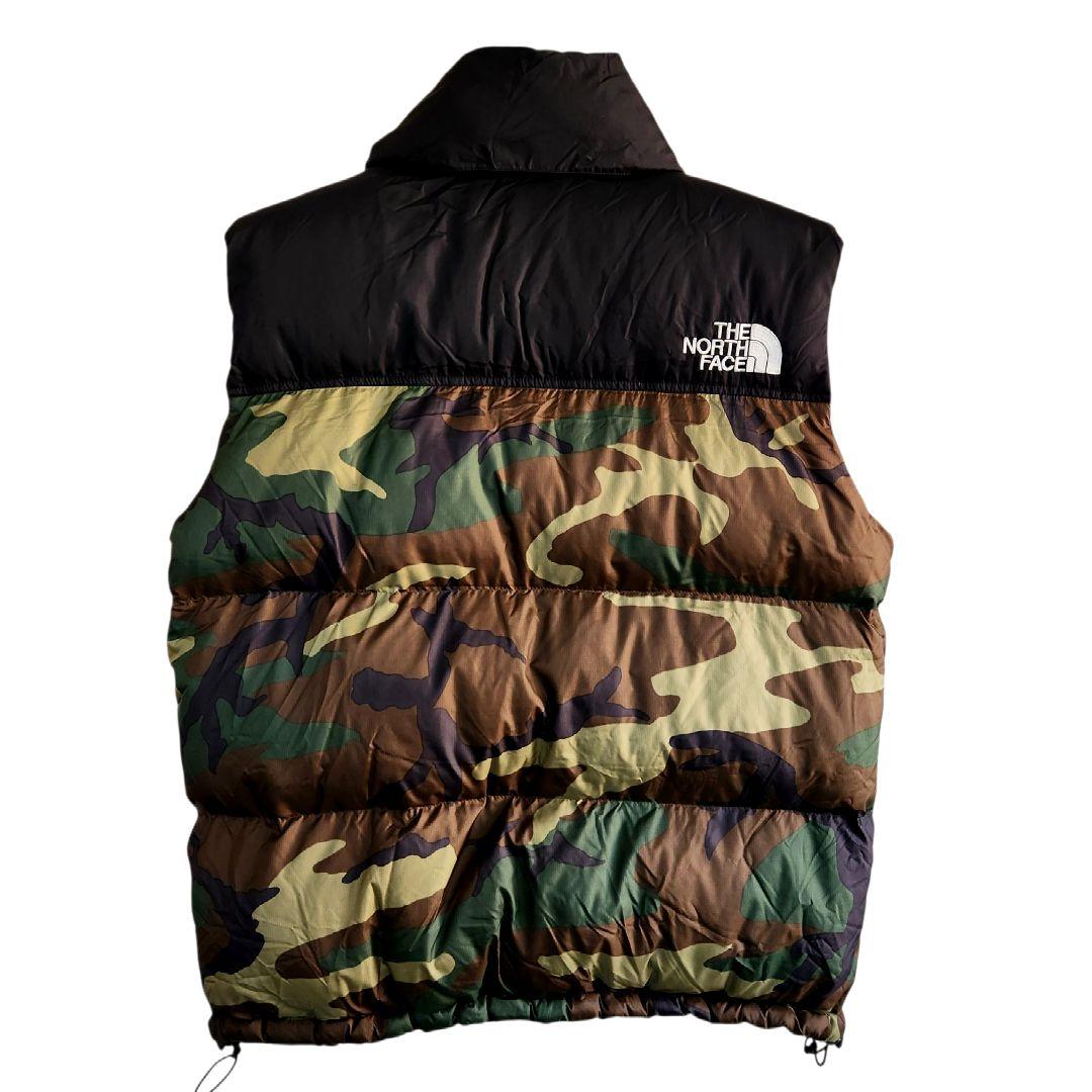 ✨希少✨ノースフェイス ヌプシ ダウンベスト 黒 迷彩 カモ XL