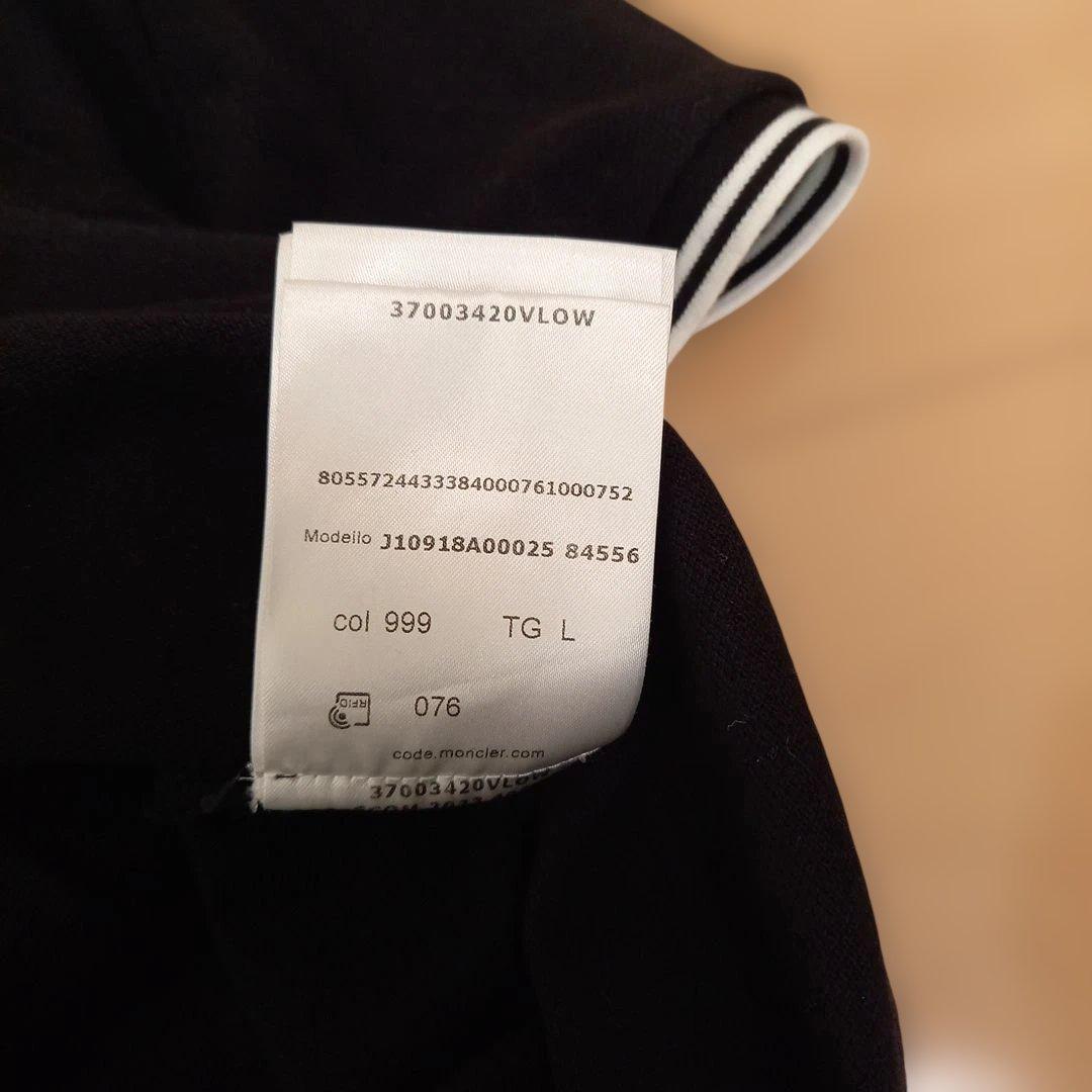 美品　MONCLER　モンクレール　ポロシャツ　ブラック　ホワイトライン　L