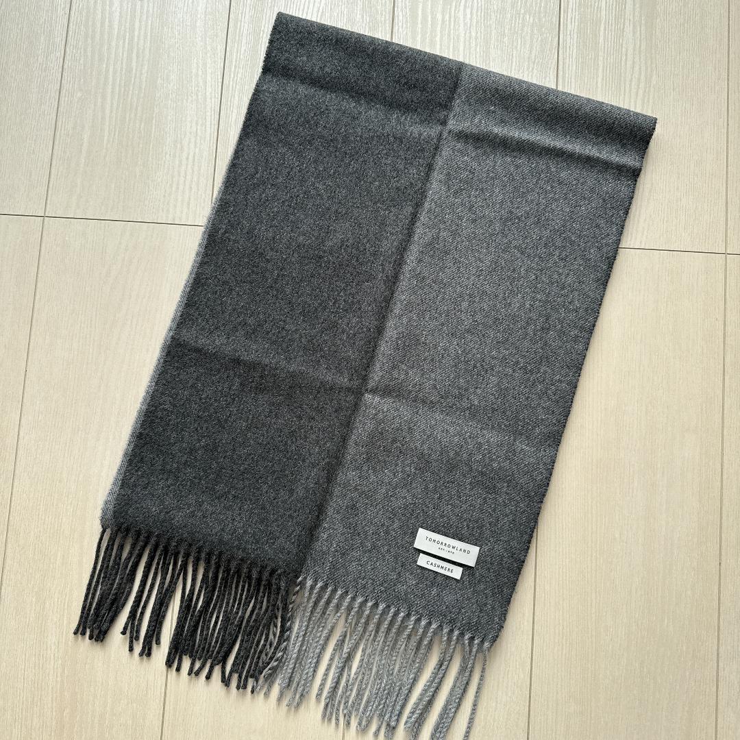 4色グレー　TOMORROWLAND カシミヤ パネルマフラー　トゥモローランド