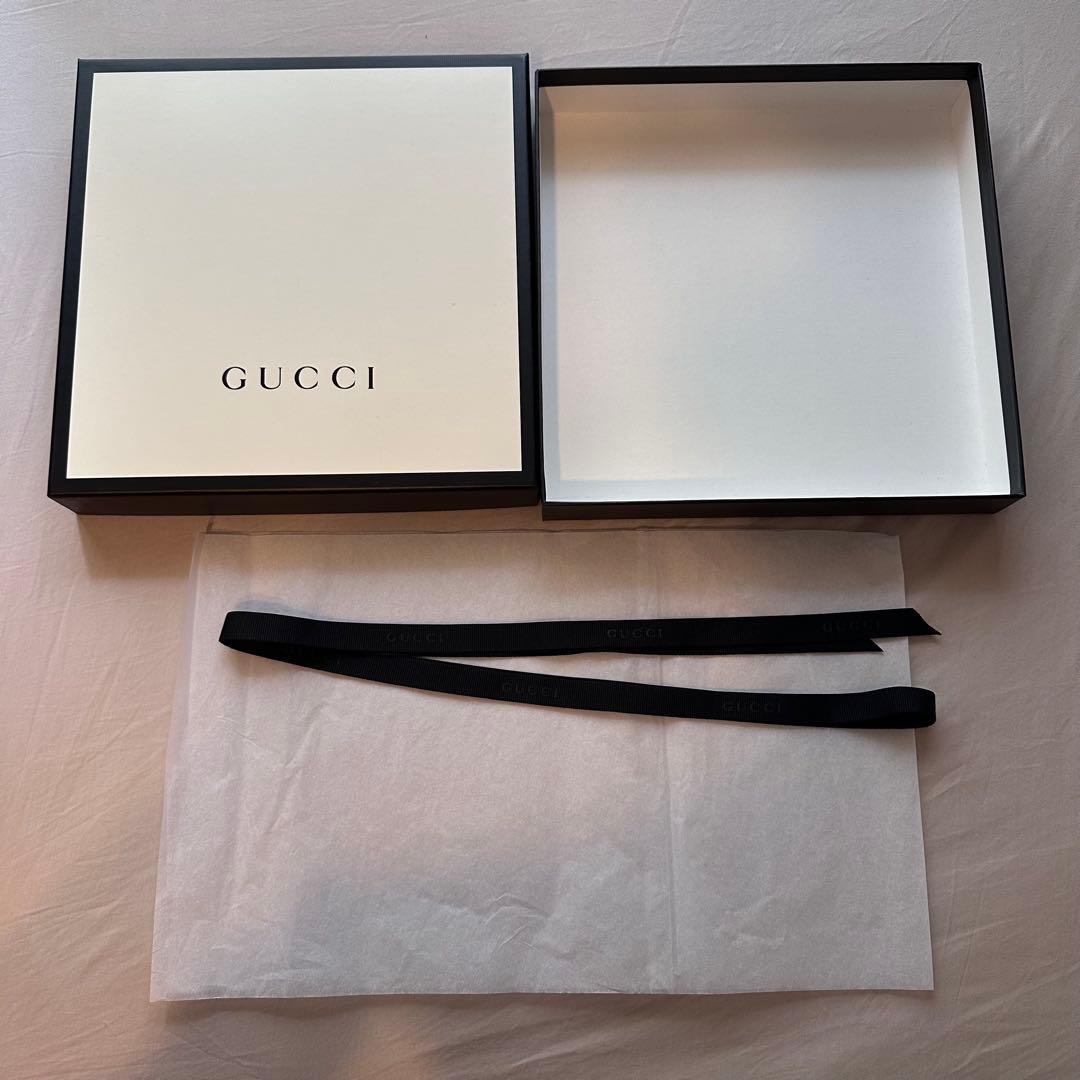 ※a【箱リボン付き】GUCCI ダブルジャカードGGウールマフラー