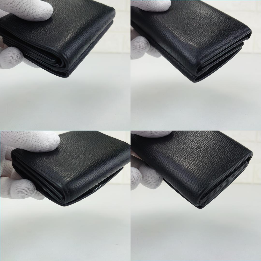 【美品】ロエベ　トライフォ－ルド　三つ折りナノ財布　ダブルホック　1211