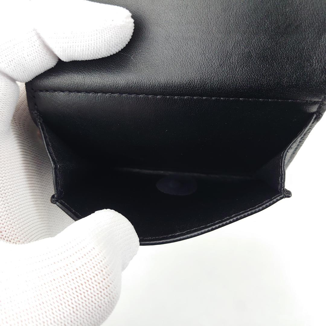 【美品】ロエベ　トライフォ－ルド　三つ折りナノ財布　ダブルホック　1211