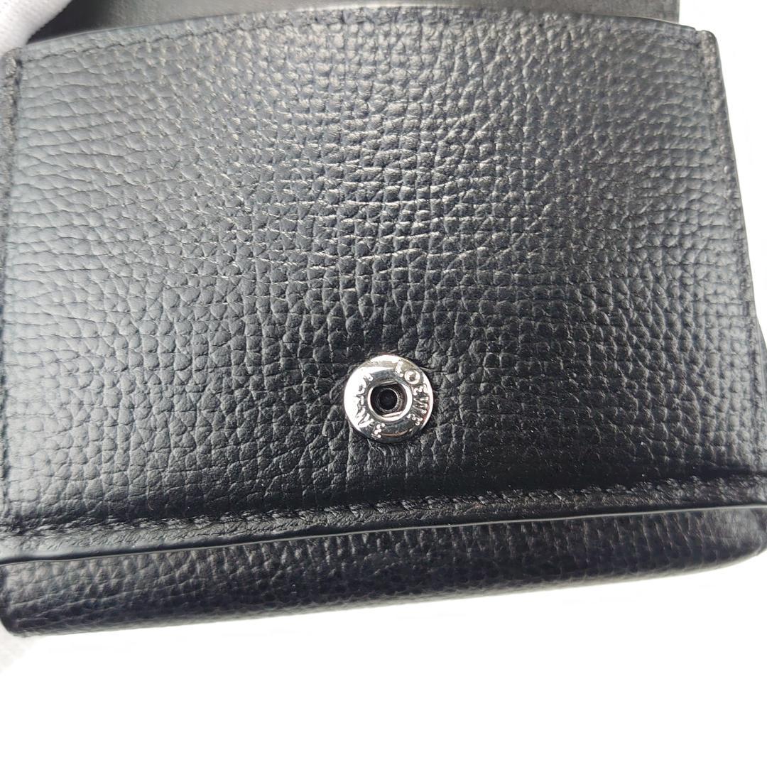 【美品】ロエベ　トライフォ－ルド　三つ折りナノ財布　ダブルホック　1211