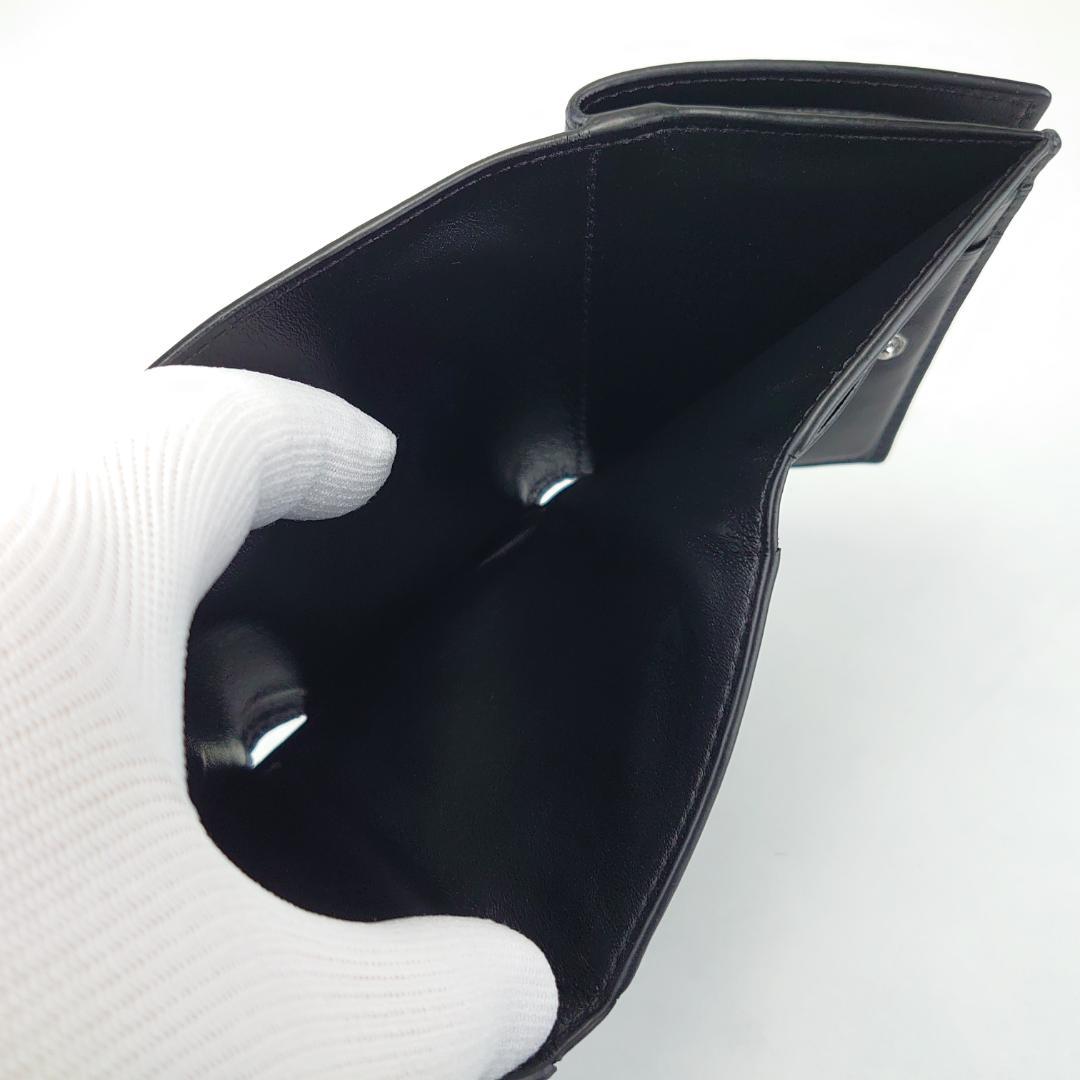 【美品】ロエベ　トライフォ－ルド　三つ折りナノ財布　ダブルホック　1211