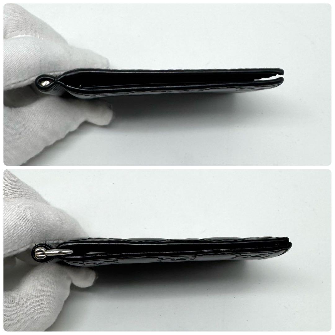 【なおき✨】グッチ マネークリップ シマレザー GG 二つ折り財布