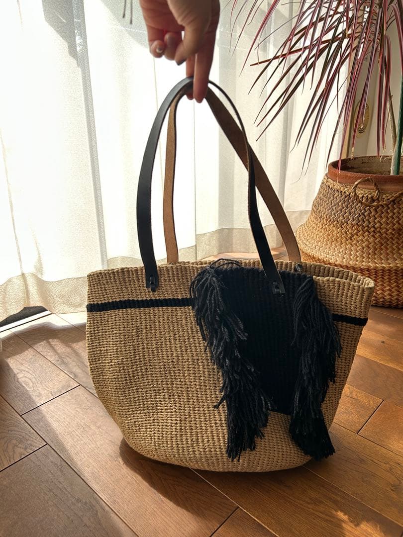 【mifuko】フリンジ付きかごバッグ《美品》