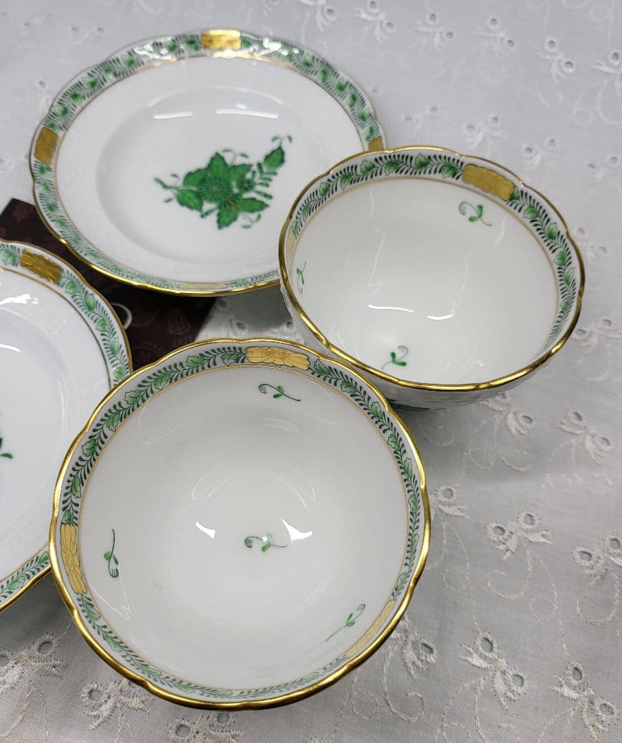 未使用近✨ヘレンド アポニーグリーン オリエンタル カップ ジャパニーズ 湯呑み