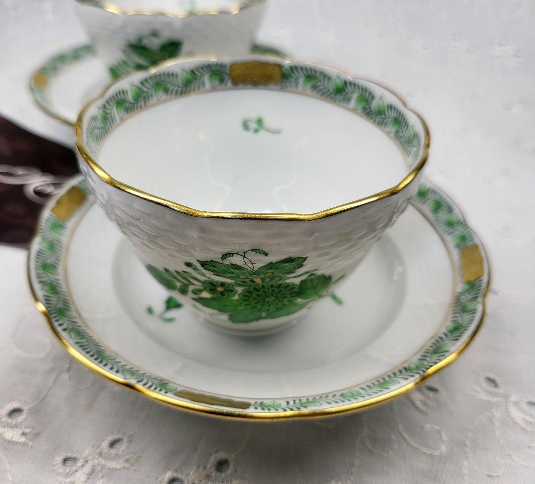 未使用近✨ヘレンド アポニーグリーン オリエンタル カップ ジャパニーズ 湯呑み