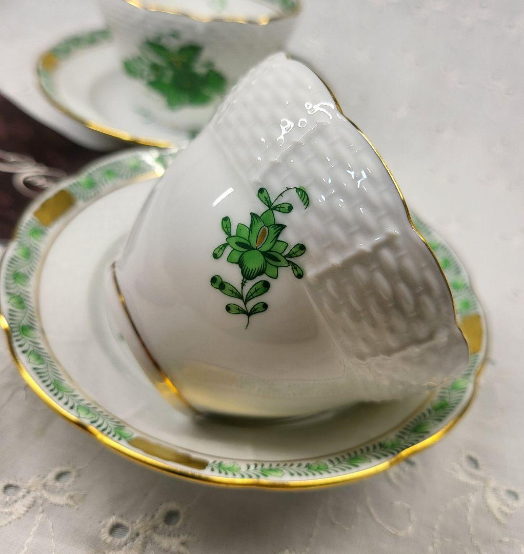 未使用近✨ヘレンド アポニーグリーン オリエンタル カップ ジャパニーズ 湯呑み