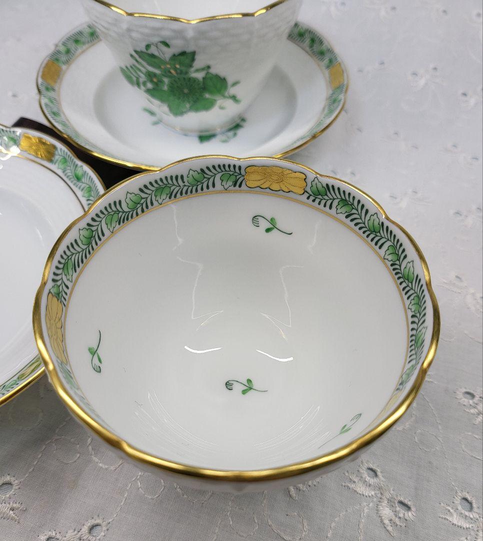 未使用近✨ヘレンド アポニーグリーン オリエンタル カップ ジャパニーズ 湯呑み