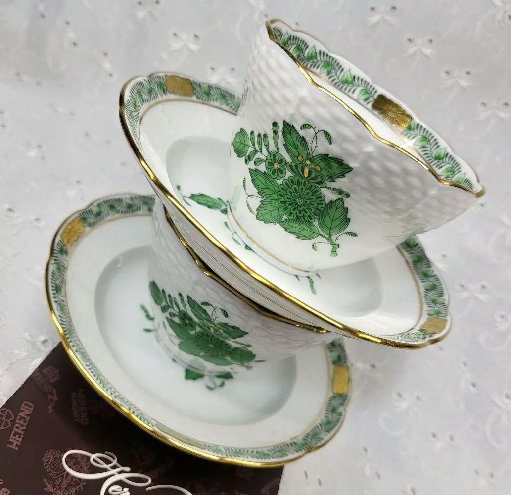 未使用近✨ヘレンド アポニーグリーン オリエンタル カップ ジャパニーズ 湯呑み