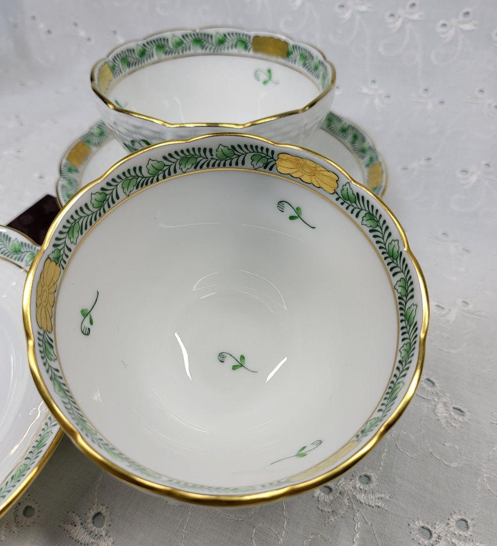 未使用近✨ヘレンド アポニーグリーン オリエンタル カップ ジャパニーズ 湯呑み