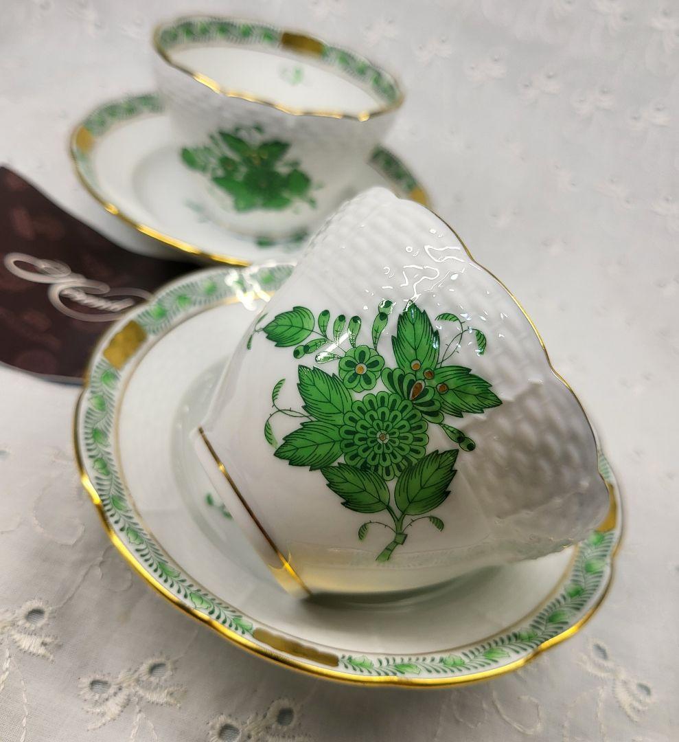 未使用近✨ヘレンド アポニーグリーン オリエンタル カップ ジャパニーズ 湯呑み