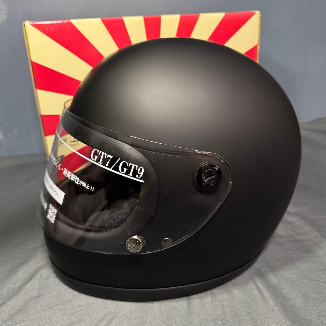 GT7-OT 族ヘル レトロ フルフェイス マットブラック 新品シールド付き