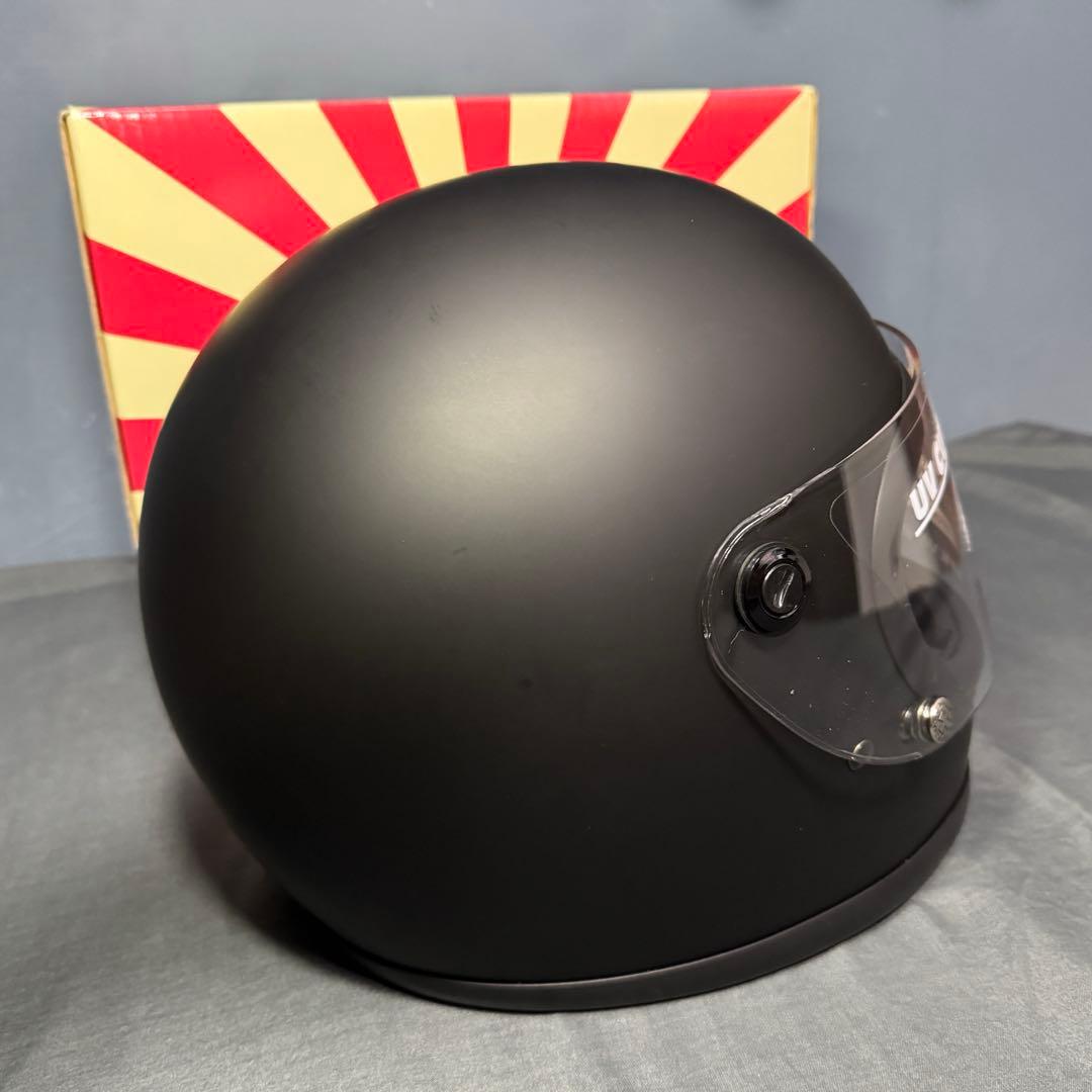 GT7-OT 族ヘル レトロ フルフェイス マットブラック 新品シールド付き