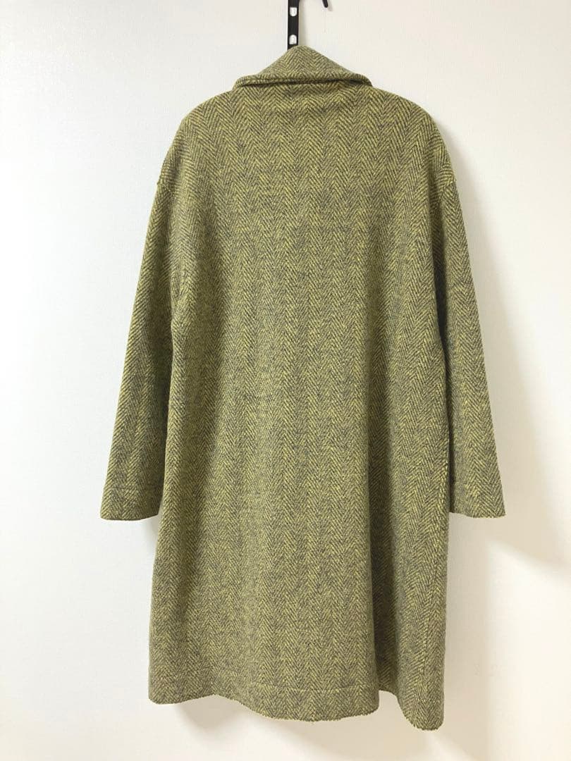 45R★ジェットランドヘリンボンカウチンコート★マスタード×グレー