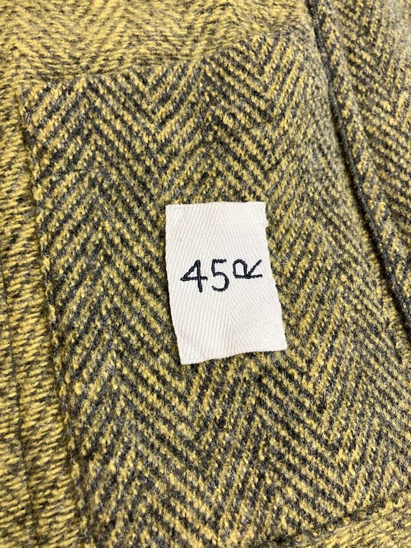 45R★ジェットランドヘリンボンカウチンコート★マスタード×グレー