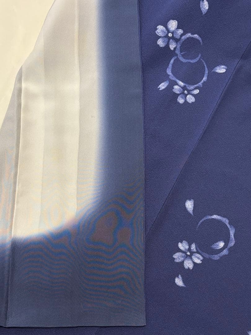 本藍染　小紋　袷仕立て　飛び柄　未使用