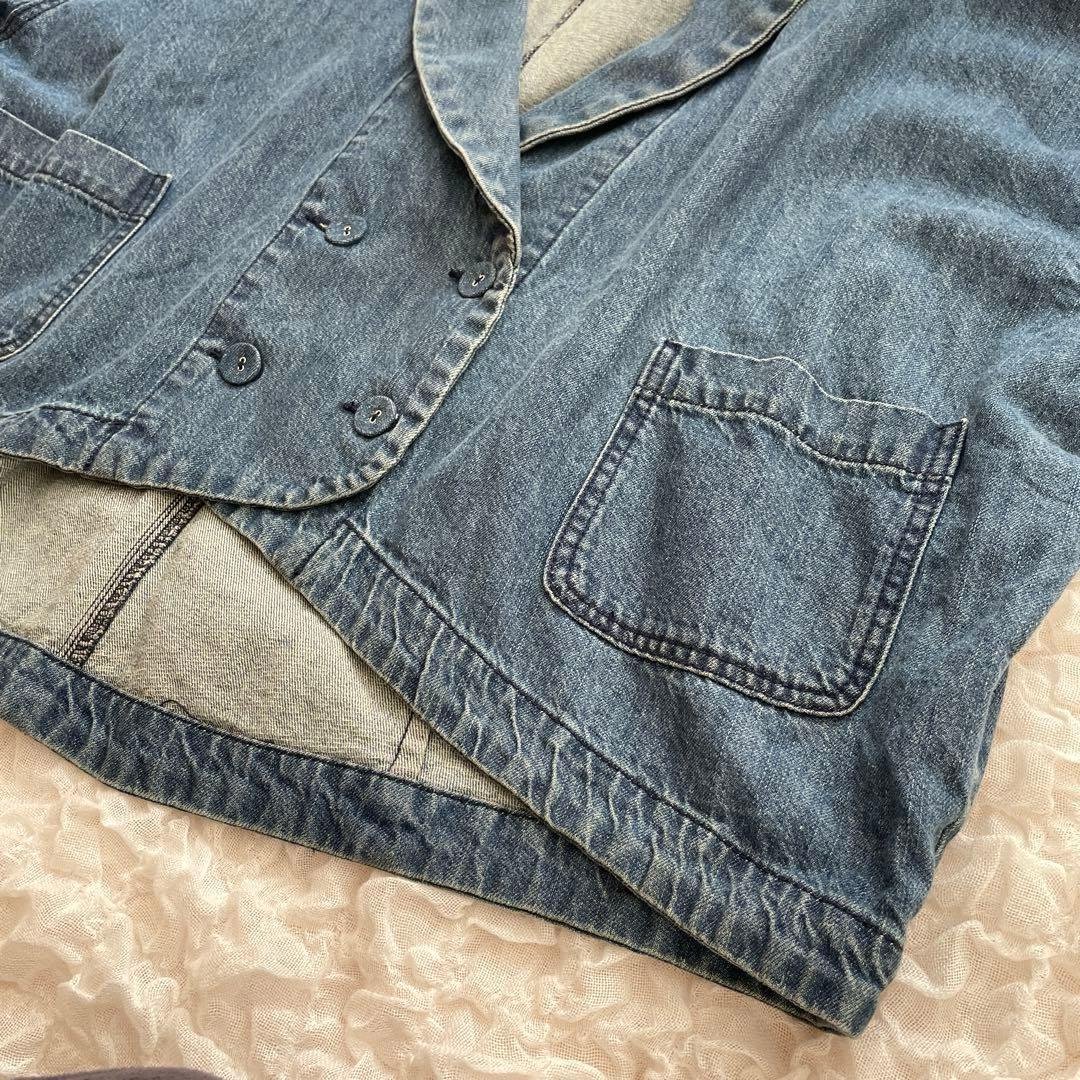 soulberry ソウルベリー ダブルなデニムのジャケット 大きいサイズ L